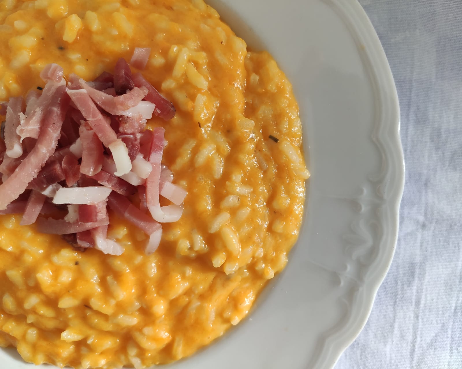 Risotto con zucca, taleggio e speck